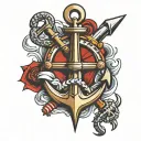 ship spanner anchor cadet  tattoo design idea