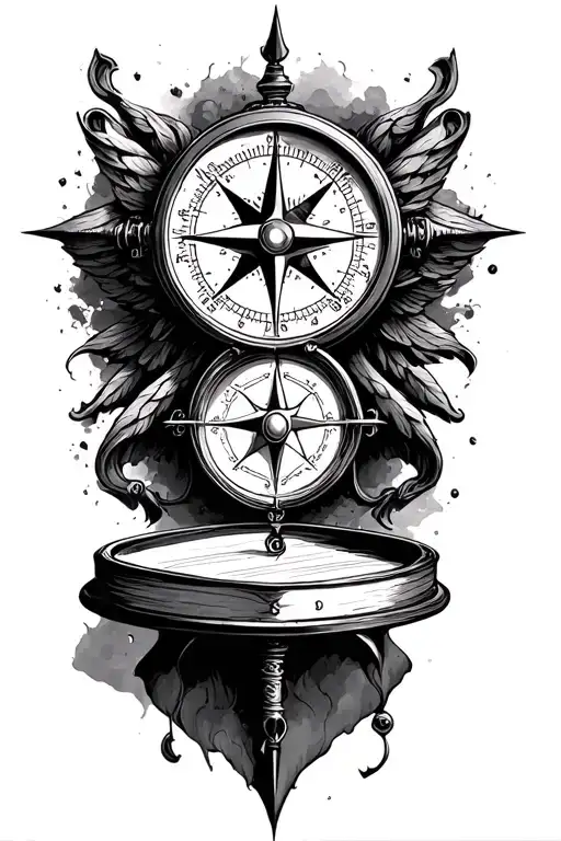 compass, author, psychology tattoo design idea