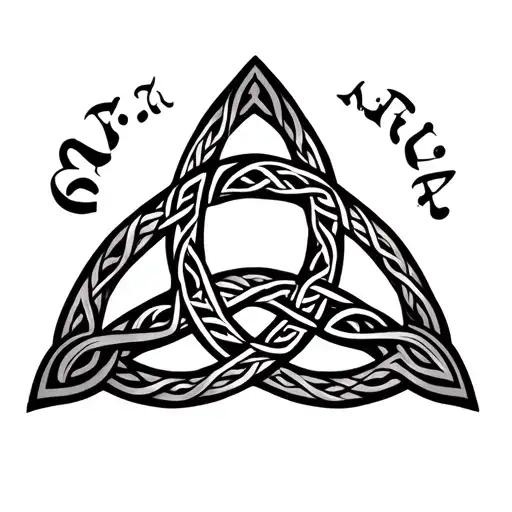 Celtic trinity knot incorporating elements of Australia, Ireland and Scotland tattoo design idea