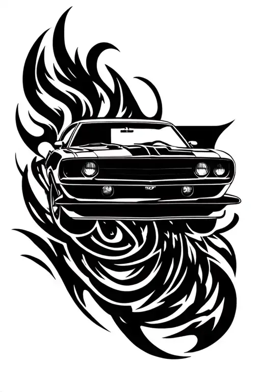 camaro car z28  turbos tattoo design idea