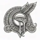 egypsian god symbol in alchemy tattoo design idea