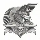 egypsian god symbol in alchemy tattoo design idea