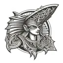 egypsian god symbol in alchemy tattoo design idea