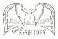 Grandpa Memorial - Wings of an angel - Canary fl skyline tattoo design idea