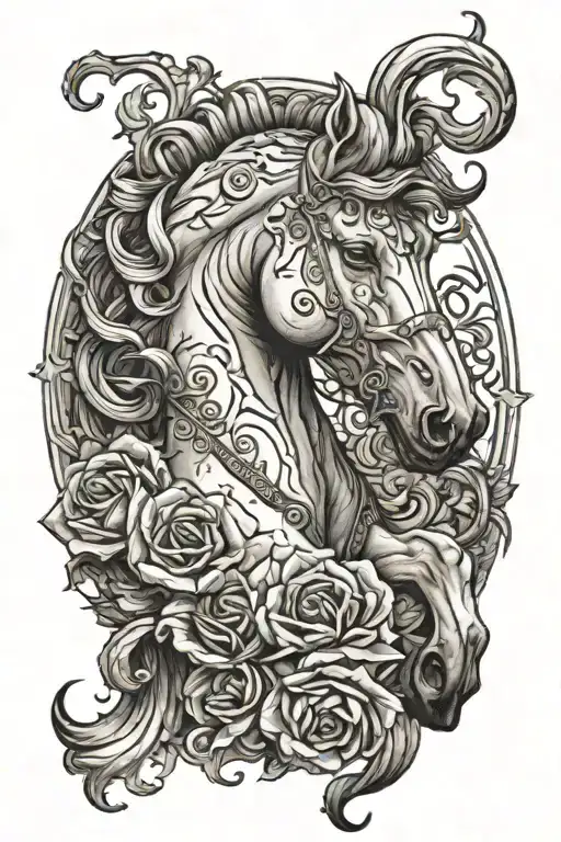 pale horse tattoo design idea
