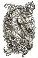 pale horse tattoo design idea