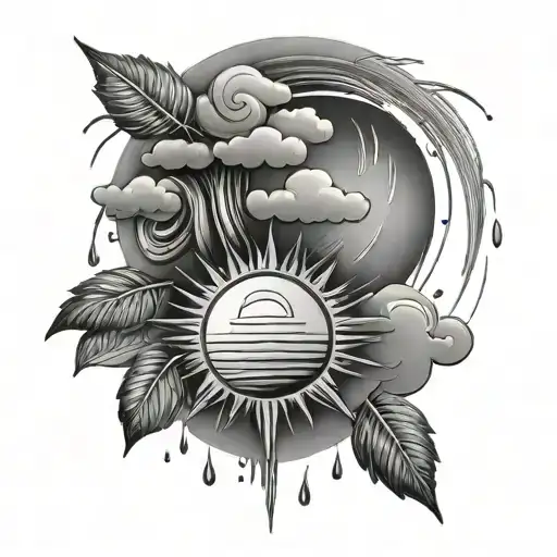 rain and sun tattoo design idea