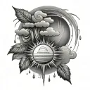 rain and sun tattoo design idea