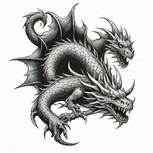 the dragons fantasy book tattoo design idea