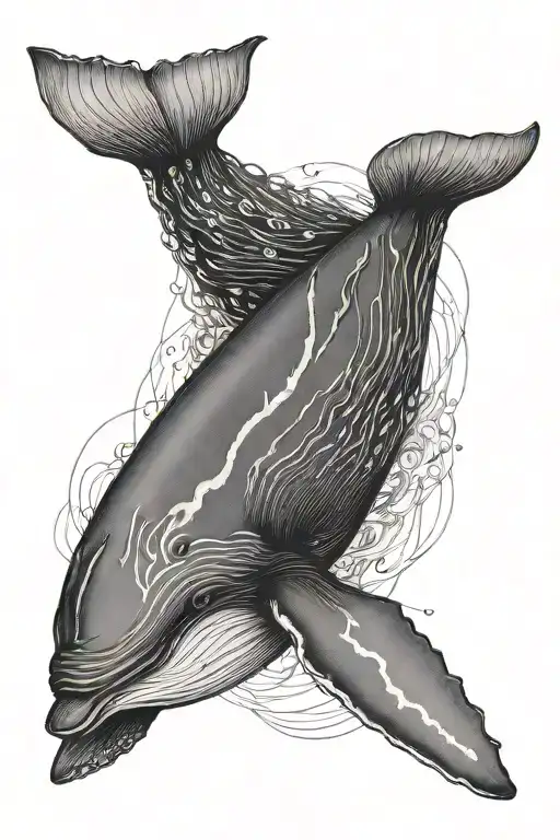 minimalist humpback whale tattoo design idea