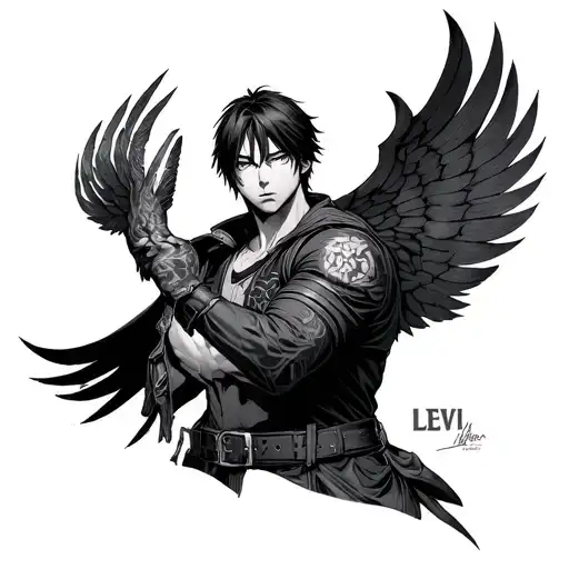 levi Ackerman attack on titan atlas holding tattoo design idea