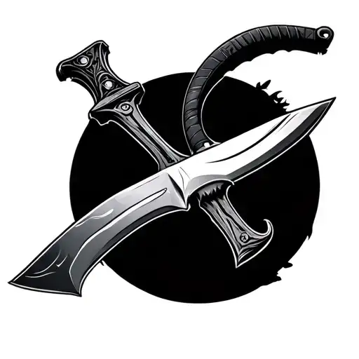 Curved knife from Far Cry 3 tattoo design idea