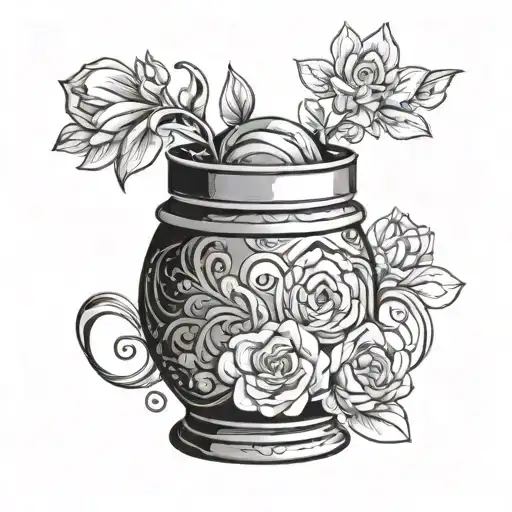 A shaker in which life aspects, feelings and emotions are mixed tattoo design idea