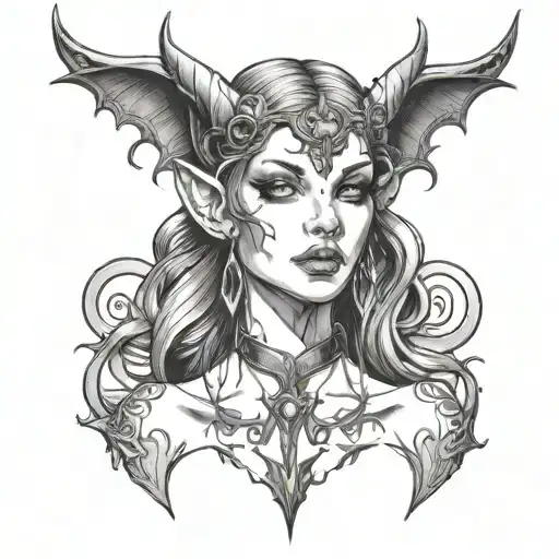succubus with dog collar on neck tattoo tattoo design idea