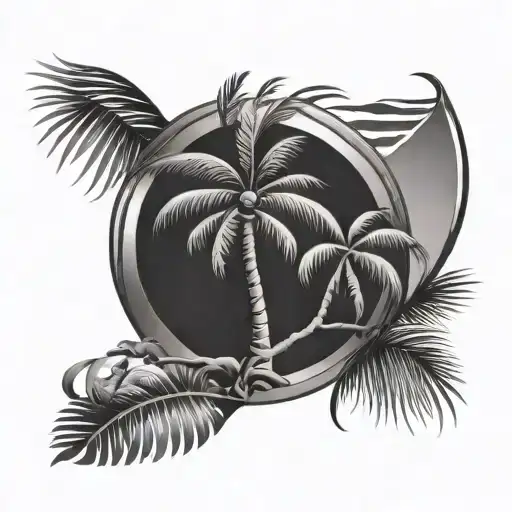 palm tree dominican  puerto rican taino symbol tattoo design idea