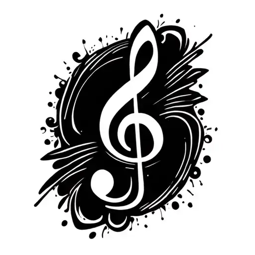 treble clef + scale sign tattoo design idea