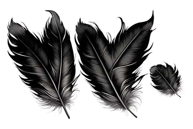 2 feathers tattoo design idea