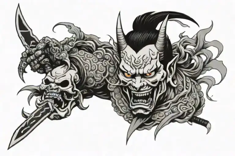 Hannya Berserk Sword tattoo design idea