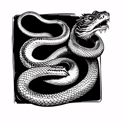 Japanese Snake tattoo design idea