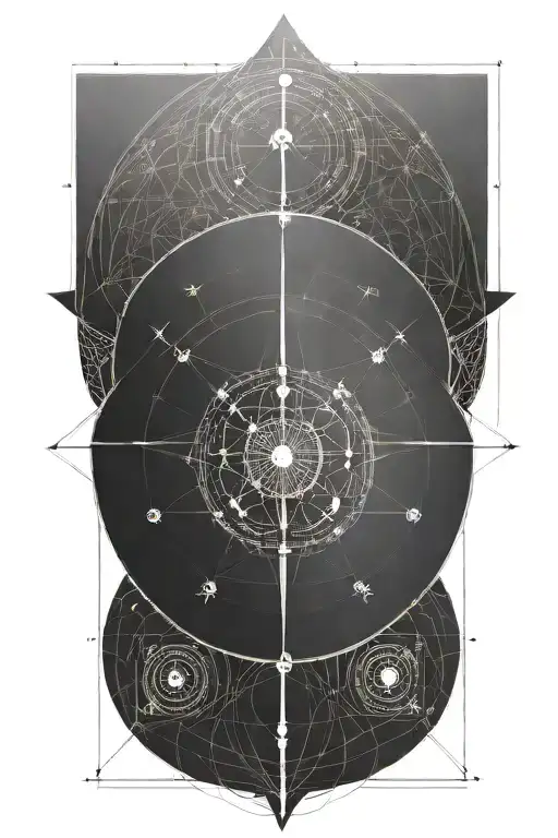 fibonacci sequence with compass design tattoo design idea