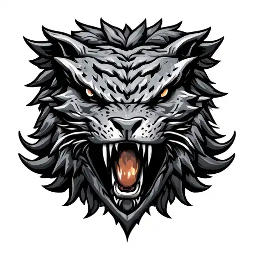 Family shield with the apex predator tattoo design idea