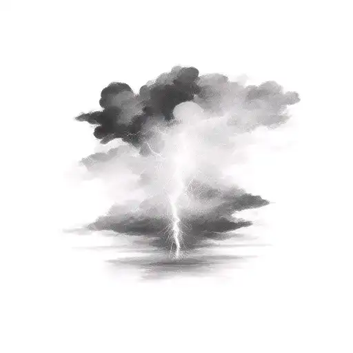 a thunderstorm with lightning and dark clouds for a tattoo. The ground must no appear in the image.  tattoo design idea