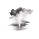a thunderstorm with lightning and dark clouds for a tattoo. The ground must no appear in the image.  tattoo design idea