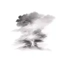 a thunderstorm with lightning and dark clouds for a tattoo. The ground must no appear in the image.  tattoo design idea