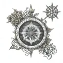 viking compass intertwined tree off life tree and viking symbols  tattoo design idea