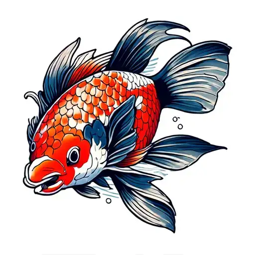 small koi carp sakura tattoo discreet reference to One Piece tattoo design idea