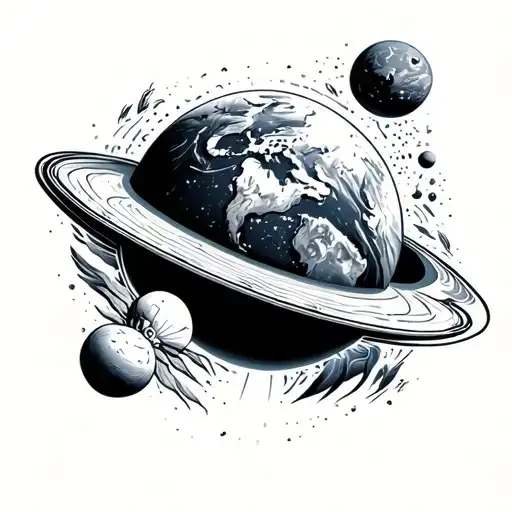 flat earth tattoo design idea