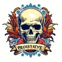 prostate cancer survivor symbol DJ music tattoo design idea