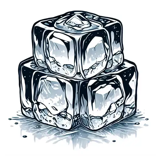 ice cubes tattoo design idea