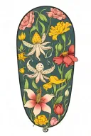 snowdrop, rose, marigold, octopus tattoo design idea