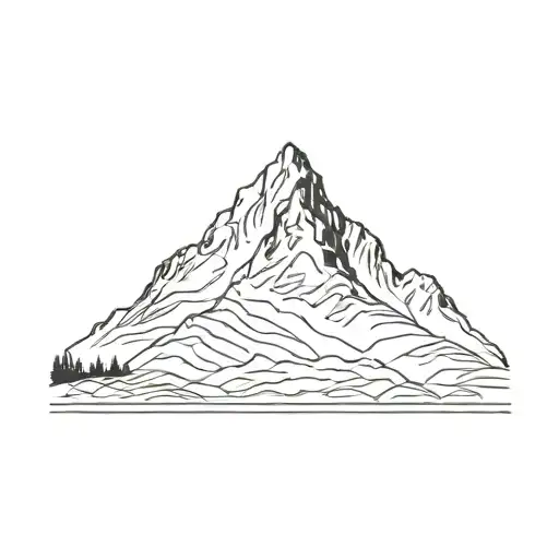 swiss alps scene tattoo design idea