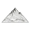 swiss alps scene tattoo design idea