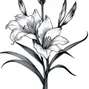 Fine Line Gladiolus tattoo design idea