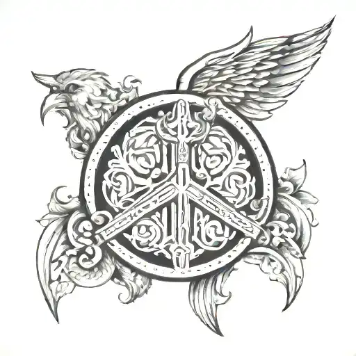 ornamental sigil peace protection symbol tattoo design idea