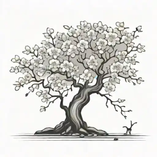 Cherry Blossom tree tattoo design idea