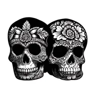 mexican skull face tattoo design idea