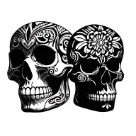 mexican skull face tattoo design idea