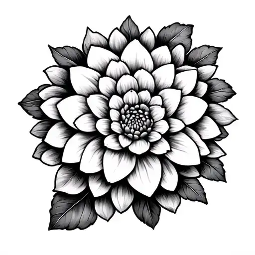 Dahlia Mandala tattoo design idea