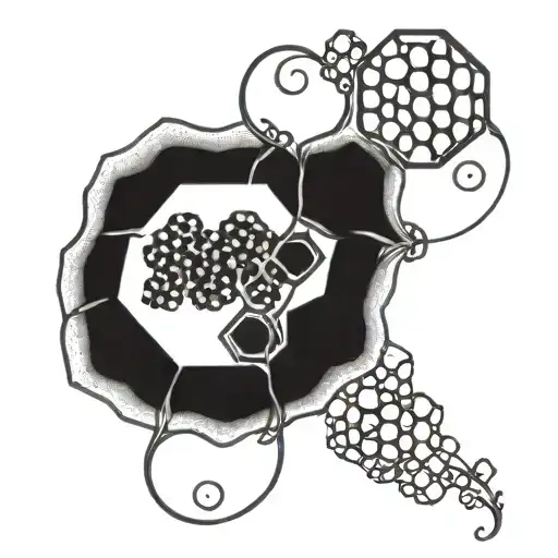 honeycomb and vine intertwined tattoo design idea
