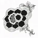 honeycomb and vine intertwined tattoo design idea