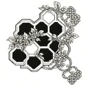 honeycomb and vine intertwined tattoo design idea