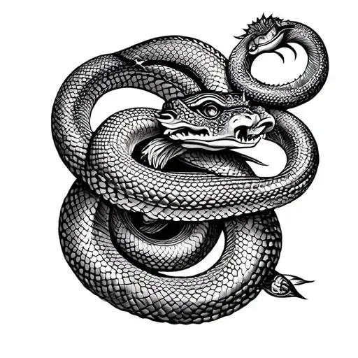 Angkor wat and Cambodia and snakes wrapping tattoo design idea