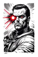 Homelander shooting red laser from his eyes tattoo design idea