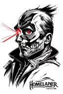 Homelander shooting red laser from his eyes tattoo design idea