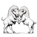 two bisons fighting each other side tattoo design idea