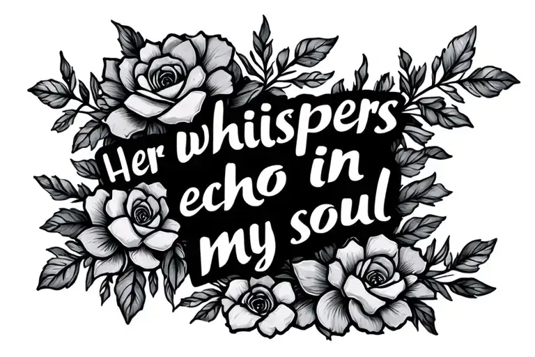 "Her whispers echo in my soul" simple nature tattoo design idea